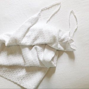 Club Monaco White Landfree Clip-Dot Midi Dress